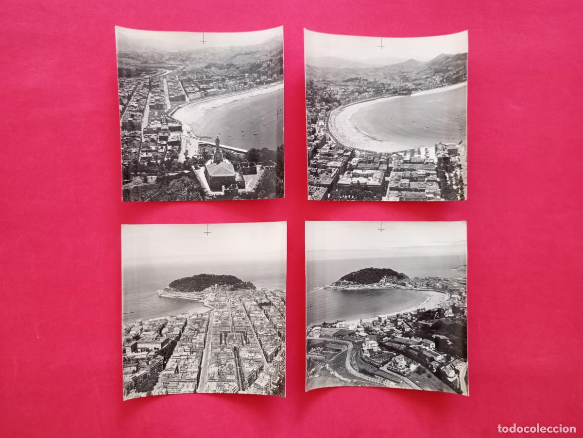 Fotograf&iacute;a antigua: LOTE DE 4 FOTOGRAF&Iacute;AS A&Eacute;REAS DE SAN SEBASTI&Aacute;N. A&Ntilde;OS 50.