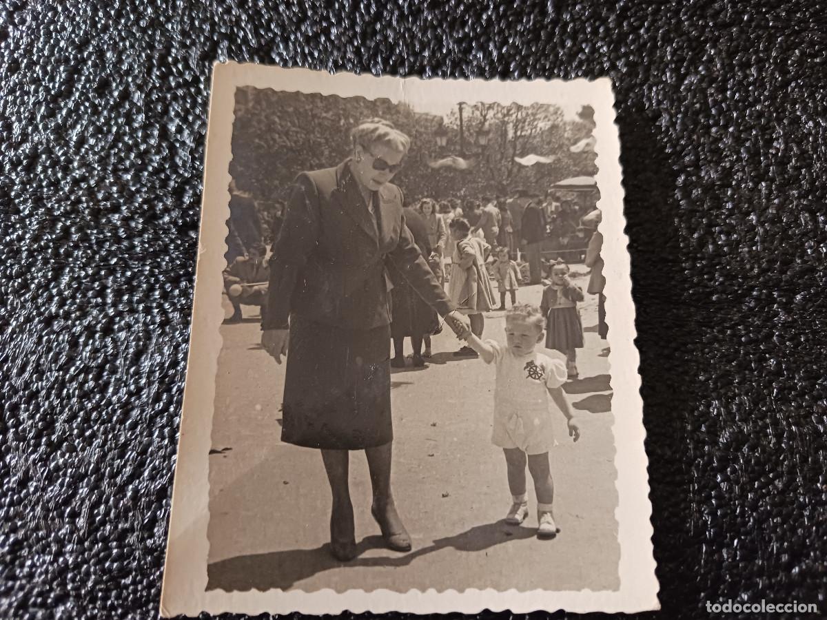 Alte Fotografie: antigua foto, abuela y ni&ntilde;o, foto film luque, 8,5 x 7 cm