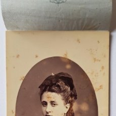 Fotografía antigua: RETRATO DE MUJER JOVEN. FOTO GARCÍA, VALENCIA. HACIA 1870. CARTE VISITE