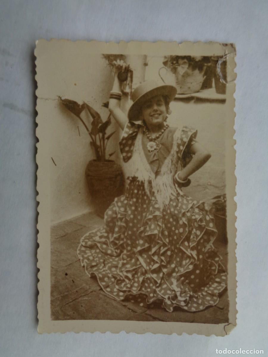 Antique Photography: FOTO DE FERIA : NI&Ntilde;A VESTIDA DE FLAMENCA Y SOMBRERO . ALGECIRAS, 1948