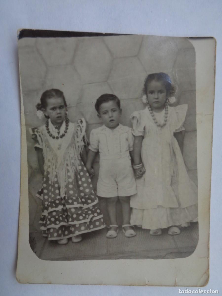 Fotografia antica: MINUTERO DE FOTOGRAFO DE FERIA : NI&Ntilde;AS VESTIDAS DE FLAMENCA , A&Ntilde;OS 40