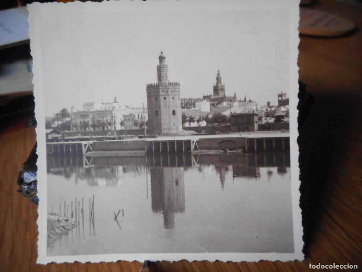 Fotografia antiga: ANTIGUA FOTOGRAFIA MUELLE TORRE DEL ORO RIO GUADALQUIVIR SEVILLA 1924