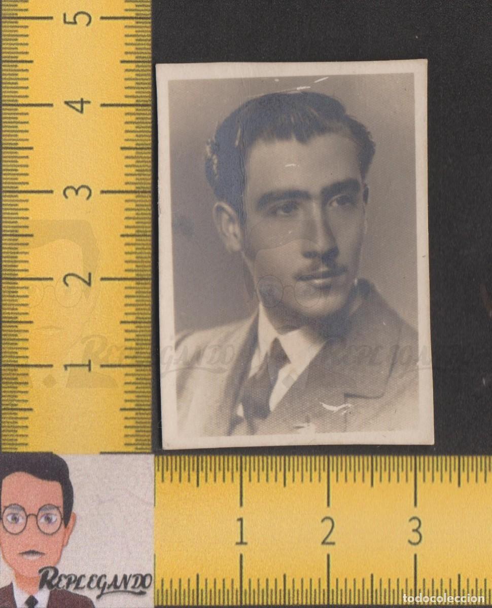 Antique Photography: FOTOMATON - GUAPO CHICO JOVEN BIGOTE - HOMBRE TRAJE CORBATA - FOTO ANTIGUA TIPO CARNET A&Ntilde;OS 40/50