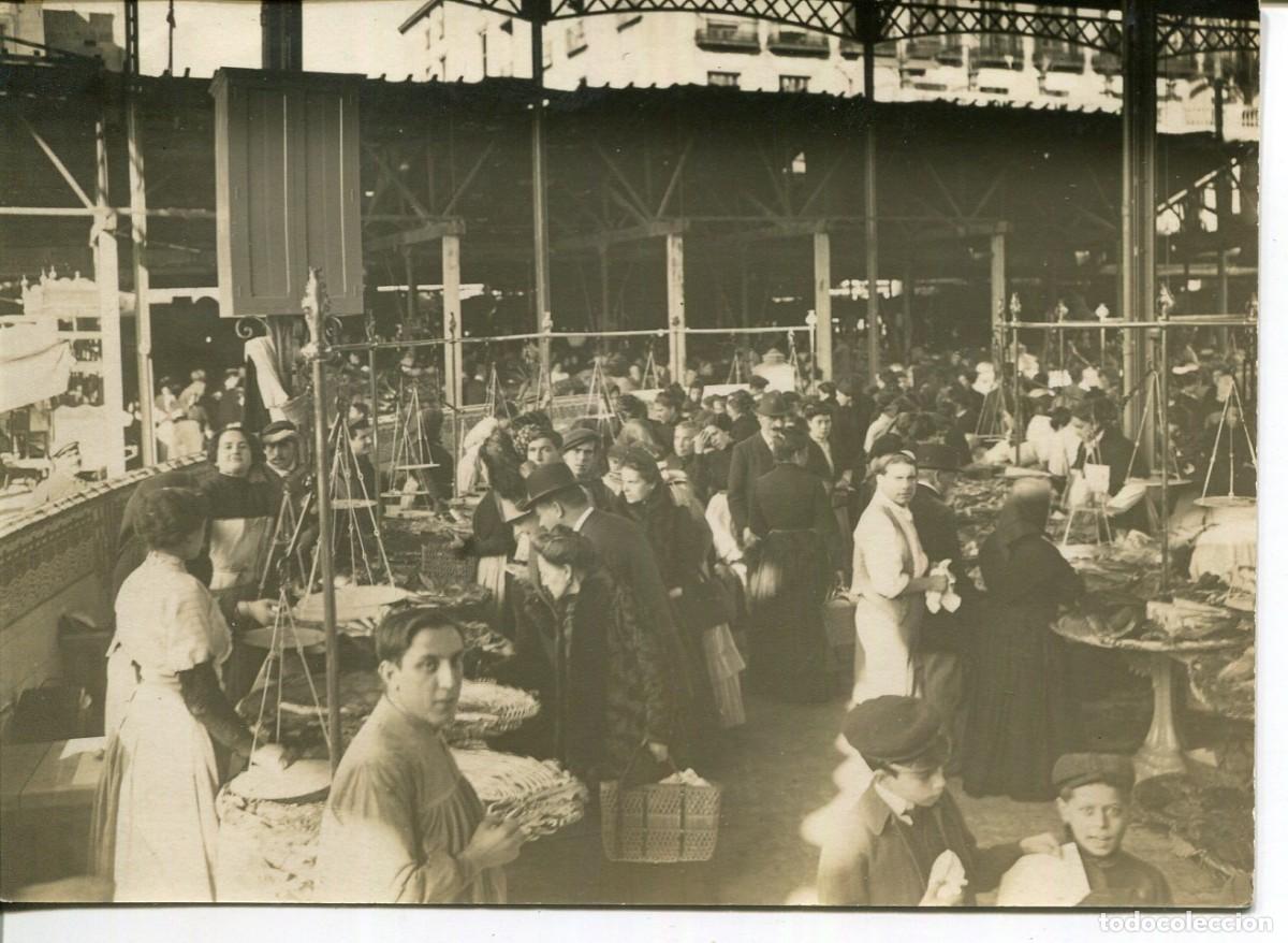 Antique Photography: BARCELONA-MERCADO DE SAN JOSE(BOQUERIA)-PARADAS VENTA DE PESCADO- A&Ntilde;O 1910- MUY RARA