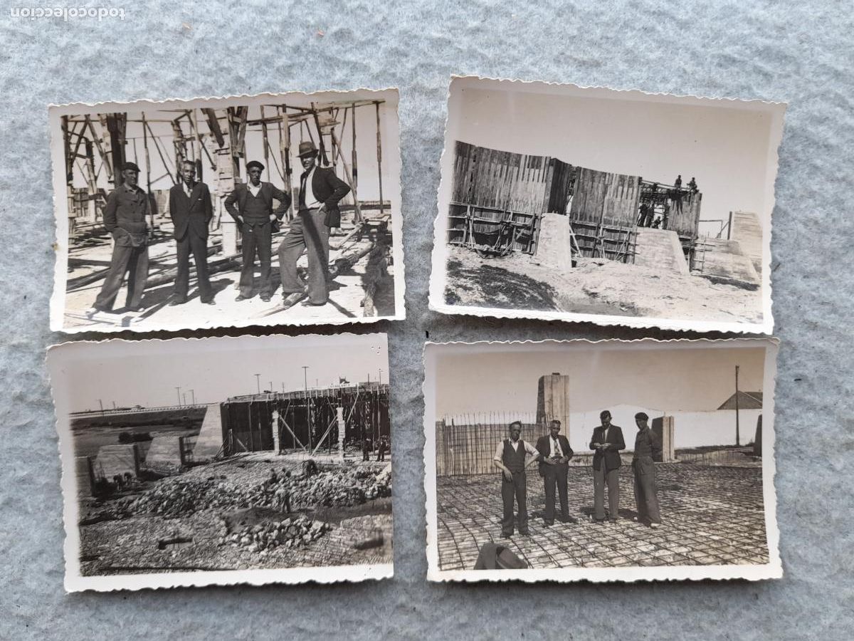 Fotografia antiga: Lote de 4 Fotograf&iacute;as Antiguas Construcci&oacute;n de Embalse.
