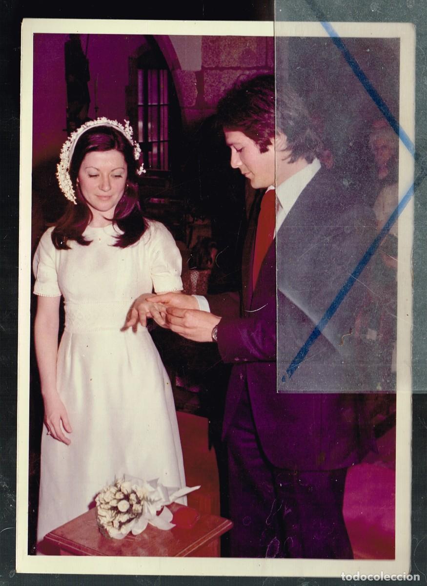 Fotograf&iacute;a antigua: 1974 ? SAN PEDRO DE PREMI&Agrave; FOTO COLOR DE UNA BODA ''LOS NOVIOS''