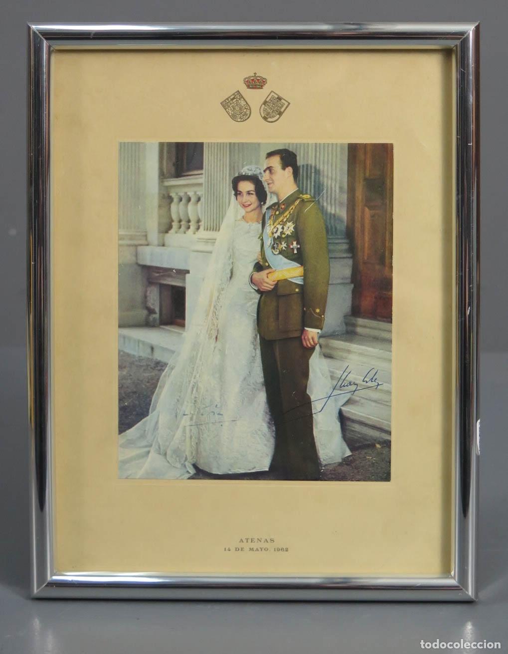 Fotograf&iacute;a antigua: FOTOGRAFIA RETRATO. SSMM DON JUAN CARLOS I Y DO&Ntilde;A SOFIA. ENLACE. CON FIRMAS AUTOGRAFAS