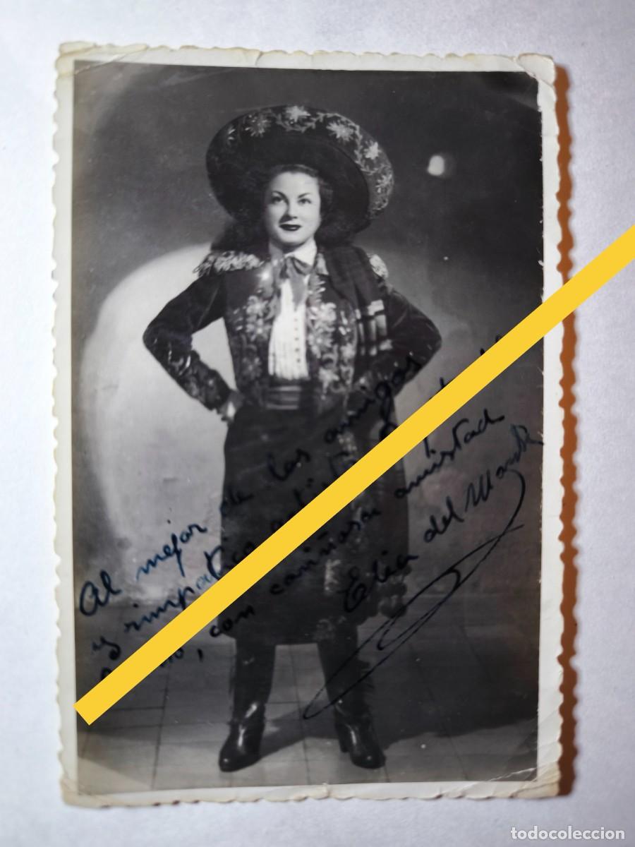 Antique Photography: Antigua fotograf&iacute;a. Artista El&iacute;a del Monte. Aut&oacute;grafo y dedicatoria. A&ntilde;os 50.