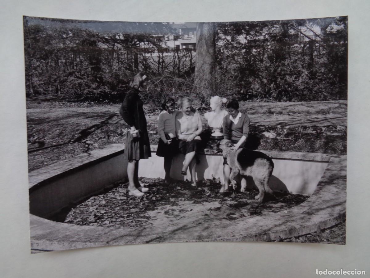 Alte Fotografie: FOTO DE MUJERES EN UN PARQUE CON PERRO PASTOR ALEMAN