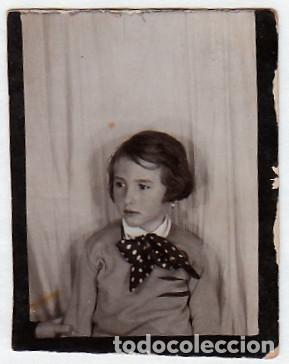 Fotograf&iacute;a antigua: Photomaton Fotomat&oacute;n. Ni&ntilde;a con gran lazo. A&ntilde;os 30-40 h aa