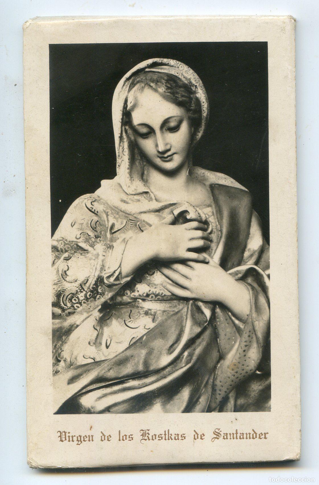 Antique Photography: Fotograf&iacute;a de Virgen de los Kostkas de Santander 8x13,2 cm con pie al dorso de sobremesa
