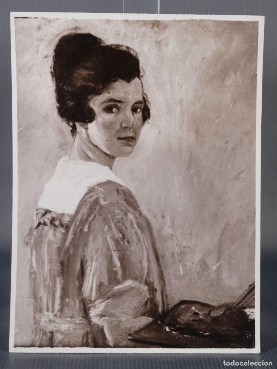 Fotografia antiga: Fotograf&iacute;a pintura de mujer a&ntilde;os 20-30