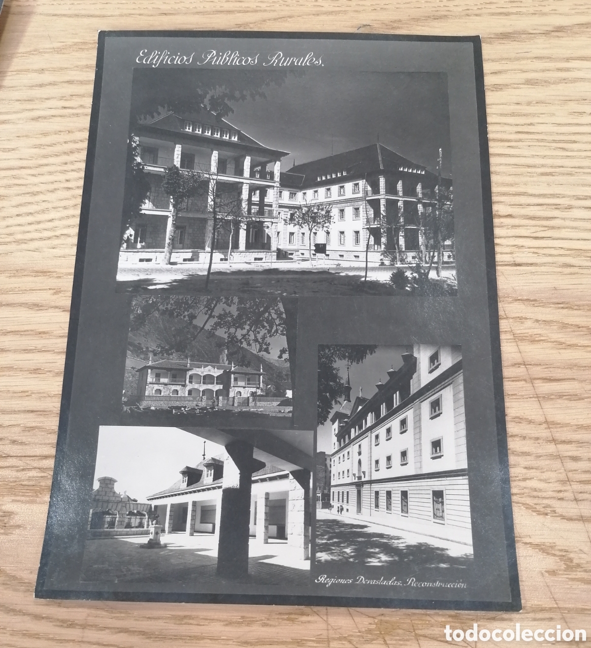 Fotograf&iacute;a antigua: ESPA&Ntilde;A - REGIONES DEVASTADAS - RECONSTRUCCI&Oacute;N - EDIFICIOS P&Uacute;BLICOS RURALES