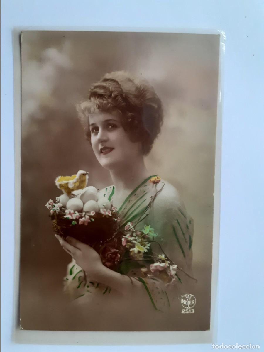Alte Fotografie: ANTIGUA POSTAL ROM&Aacute;NTICA DE UNA CHICA - A NOYER 2513 - ESCRITA