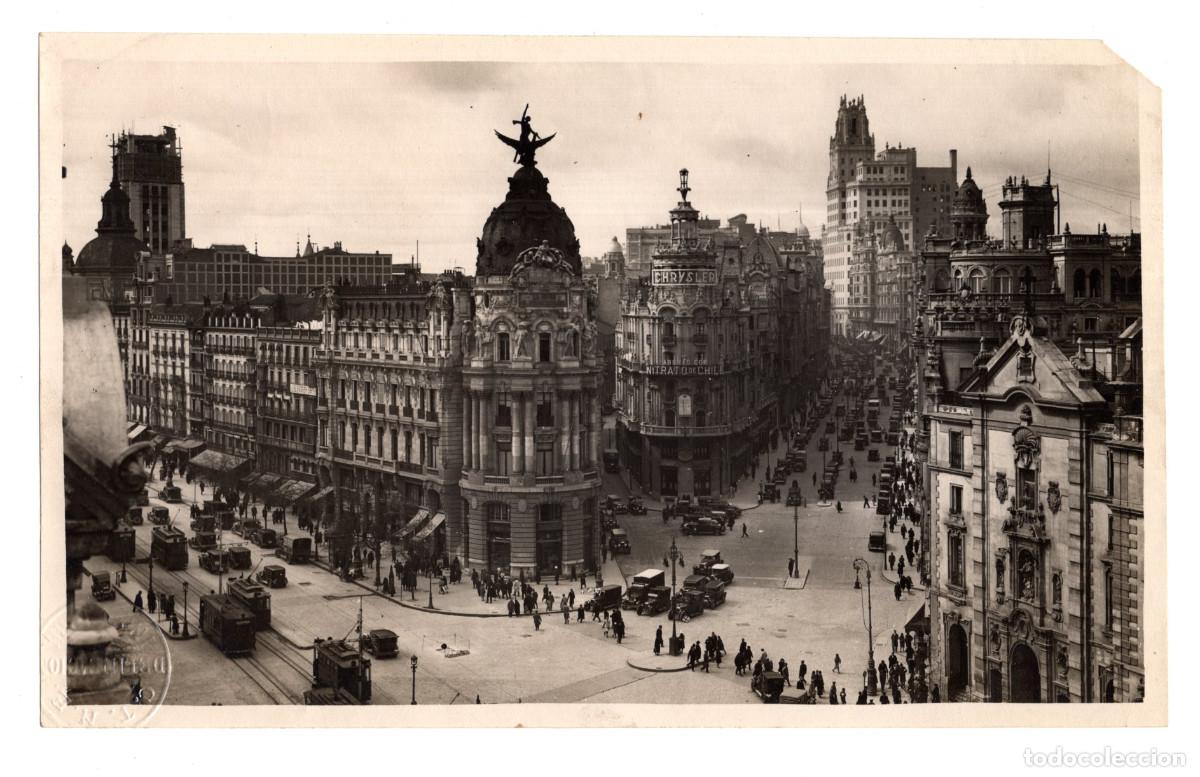 Fotograf&iacute;a antigua: MADRID.- VISTA A&Eacute;REA. LA GRAN V&Iacute;A. FOTO C.T.N.E. DELINEACIO. 22,5X14.
