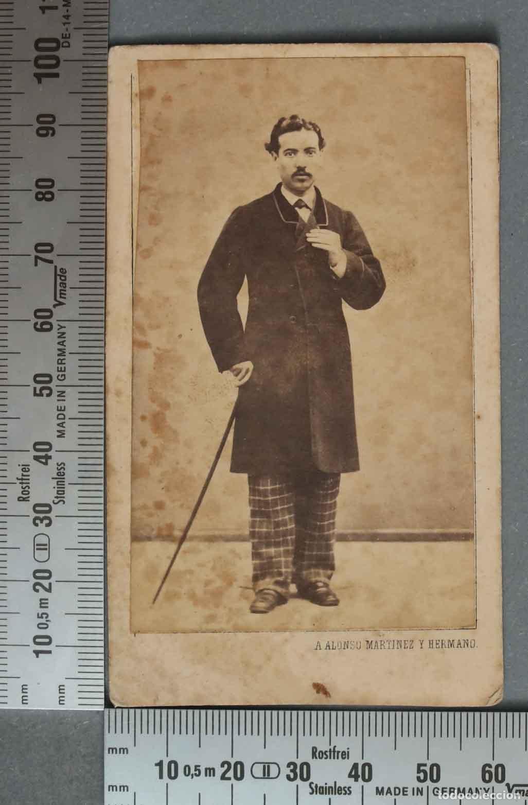 Alte Fotografie: CARTE DE VISITE. FOTOGRAFIA. RETRATO CABALLERO. A. ALONSO MARTINEZ Y HERMANO