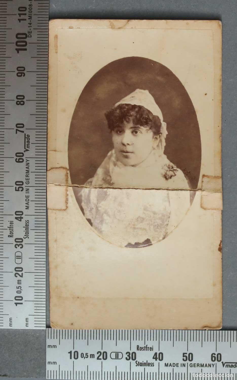 Fotografia antica: CARTE DE VISITE. FOTOGRAFIA. JOVEN CON VELO