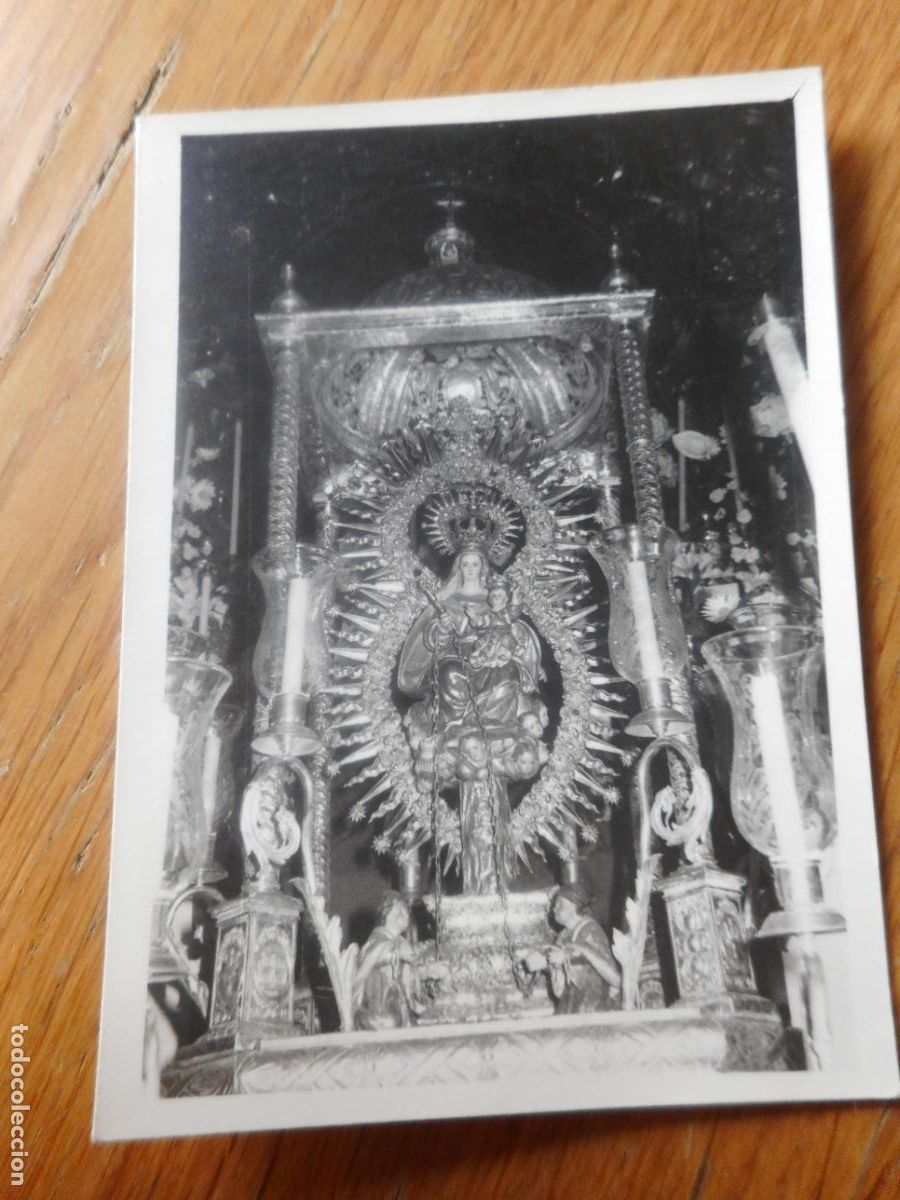Fotografia antiga: ANTIGUA FOTOGRAFIA VIRGEN DE LORETO. PATRONA ESPARTINAS ALJARAFE SEVILLA. A&Ntilde;OS 60?S