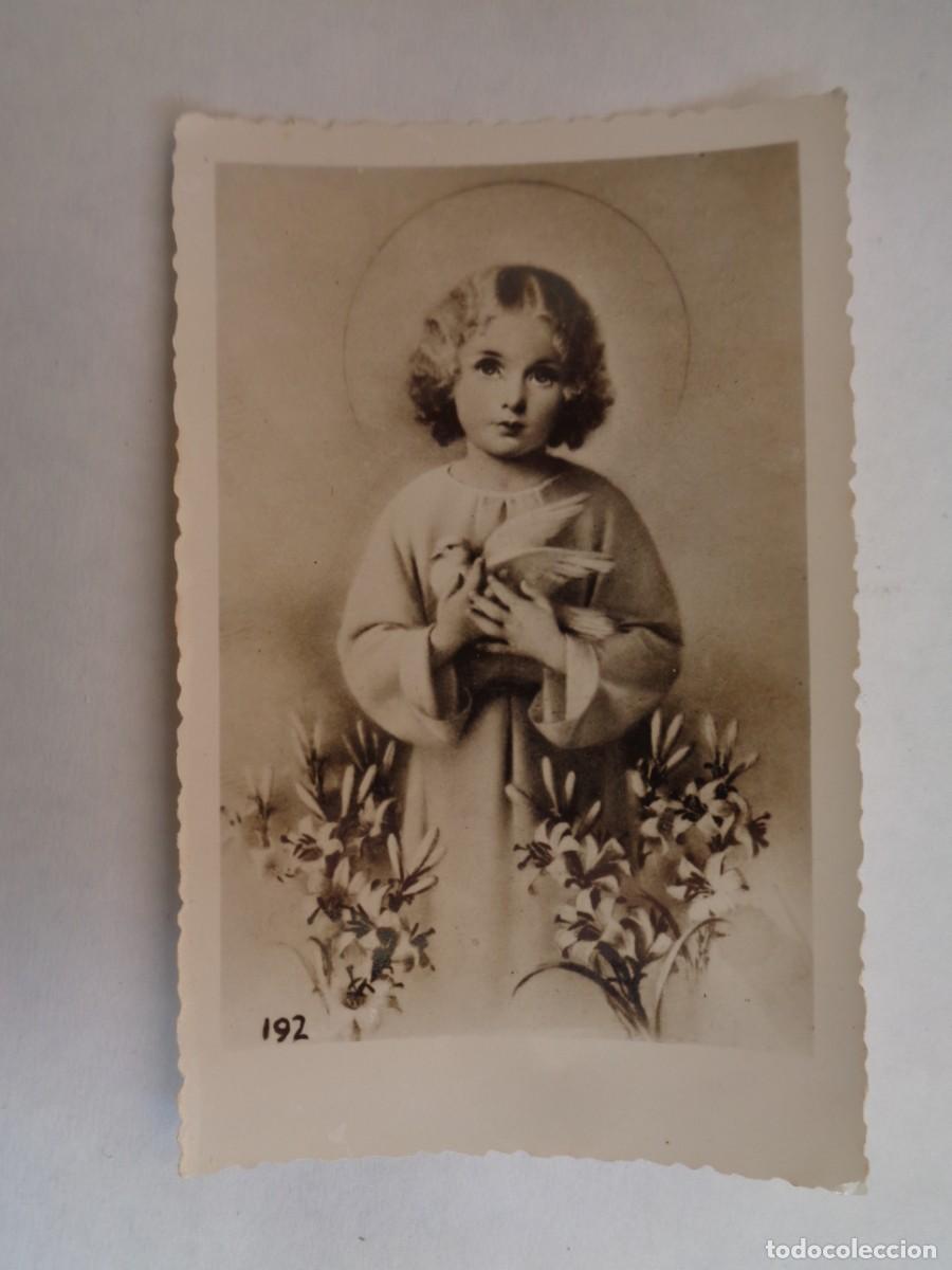 Fotograf&iacute;a antigua: FOTO DE DIBUJO DEL NI&Ntilde;O JESUS CON PALOMA , A&Ntilde;OS 40