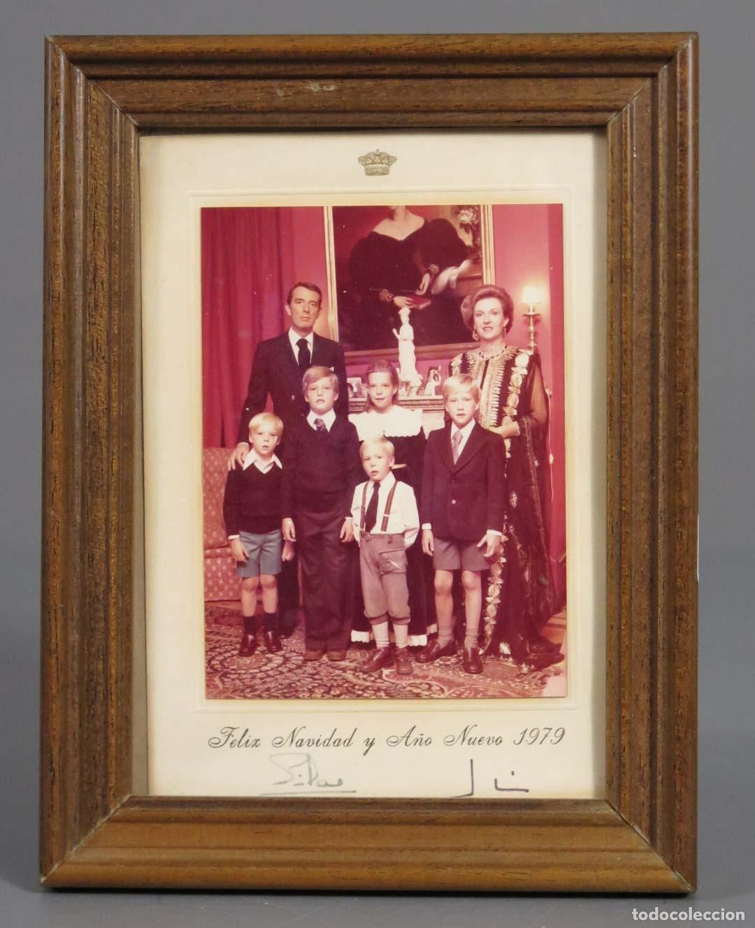 Fotograf&iacute;a antigua: FOTOGRAFIA. FELICITACION A&Ntilde;O FAMILIA INFANTA PILAR DE BORB&Oacute;N Y LU&Iacute;S G&Oacute;MEZ-ACEDO. FIRMADA