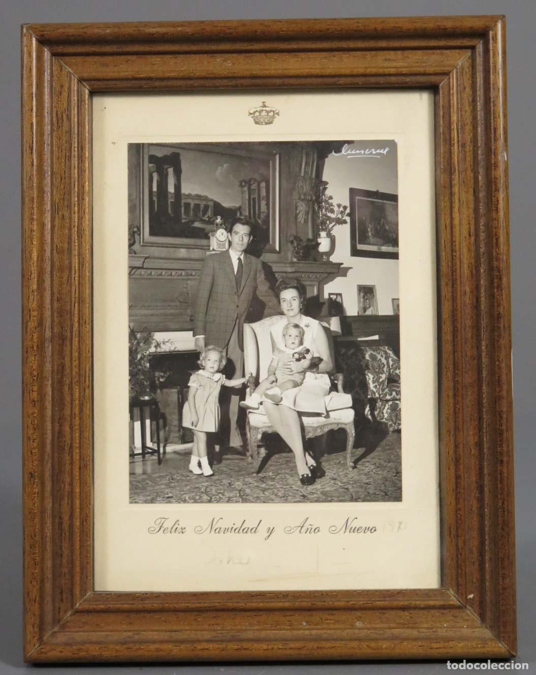 Fotograf&iacute;a antigua: FOTOGRAFIA. FELICITACION A&Ntilde;O FAMILIA INFANTA PILAR DE BORB&Oacute;N Y LU&Iacute;S G&Oacute;MEZ-ACEDO. FIRMADA 1971