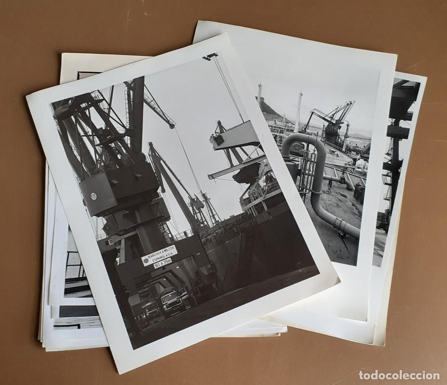 Fotograf&iacute;a antigua: 11 fotograf&iacute;as En una gr&uacute;a babcock & wilcox &ndash; espa&ntilde;ola s.a. Cami&oacute;n matricula Bilbao Barcos astillero