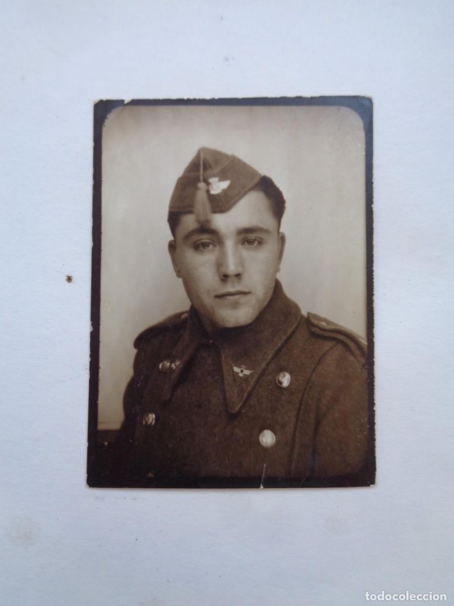 Fotograf&iacute;a antigua: AVIACION : FOTOMATON DE MILITAR DEL EJERCITO DEL AIRE, CON ABRIGO Y GORRILLO
