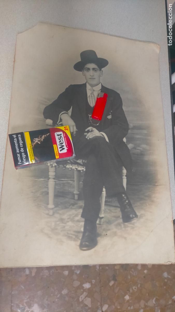 Photographie ancienne: 45X30 CM CARTON GRAN GRANDE ANTIGUA FOTOGRAFIA SE&Ntilde;OR POST MORTEM CADIZ A&Ntilde;O 1870 APROXIMADO