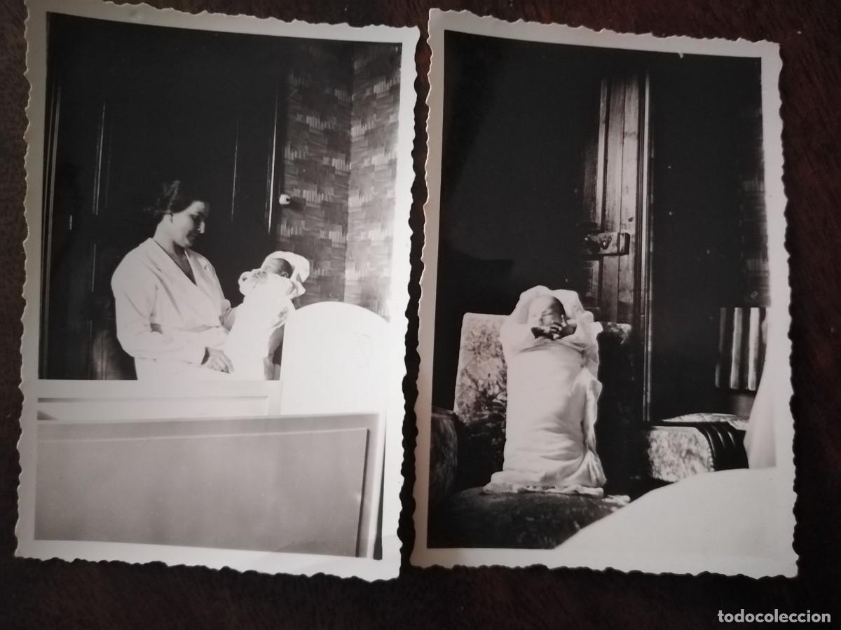 Fotografia antica: Pareja de fotos. Madre con beb&eacute;.