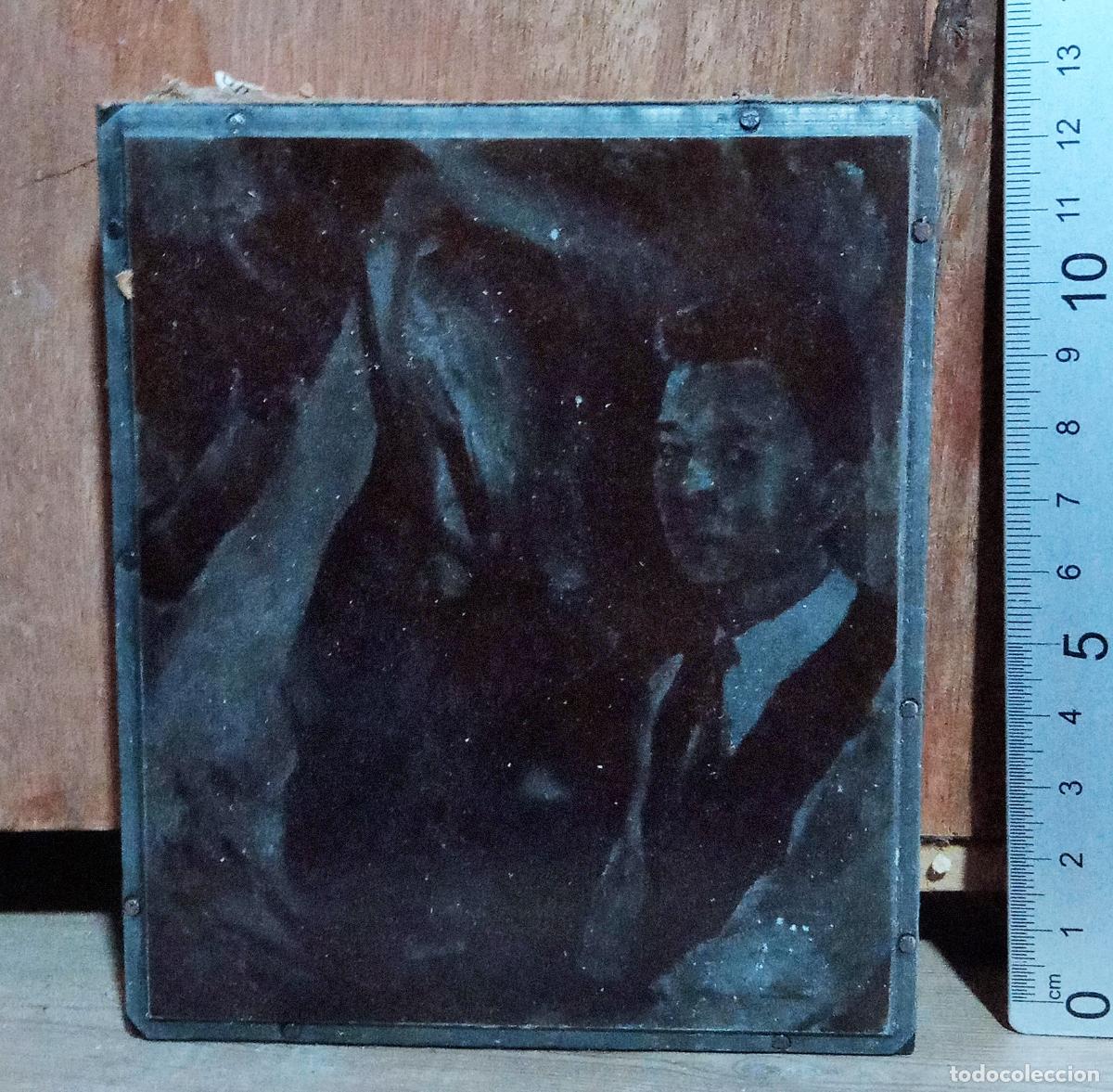 Fotograf&iacute;a antigua: CLICHE O PLANCHA, DE CINC. OBRA DE ARTE. CUADRO. JOVEN DE TRAJE. VER FOTOS