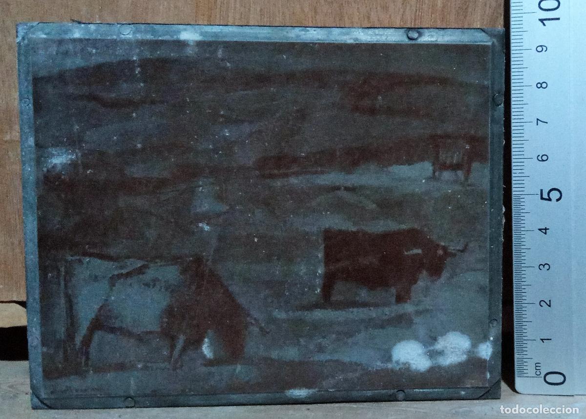 Fotograf&iacute;a antigua: CLICHE O PLANCHA, DE CINC. OBRA DE ARTE. CUADRO. PAISAJE CON ANIMALES. VER FOTOS