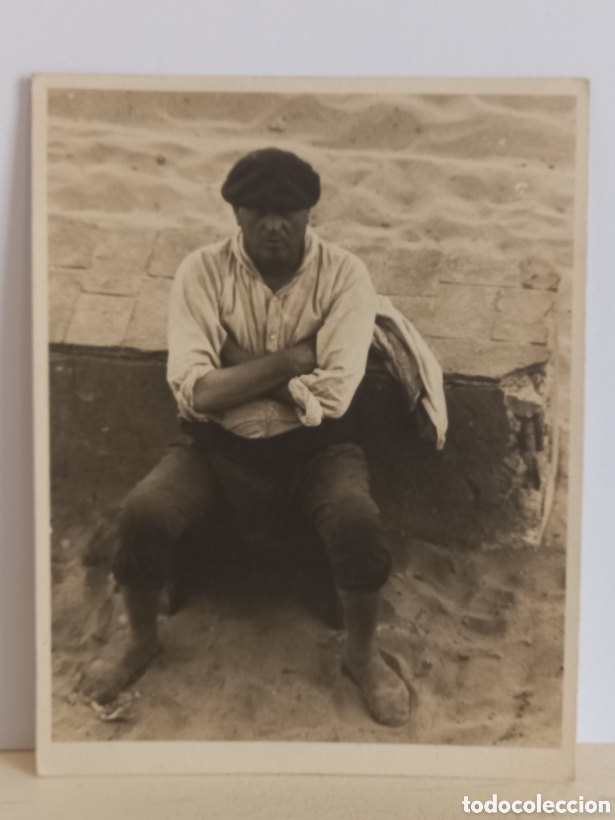 Fotograf&iacute;a antigua: 2 fotos costumbristas. Pesca. 13 x 10 ctms. Arxiu Catalunya