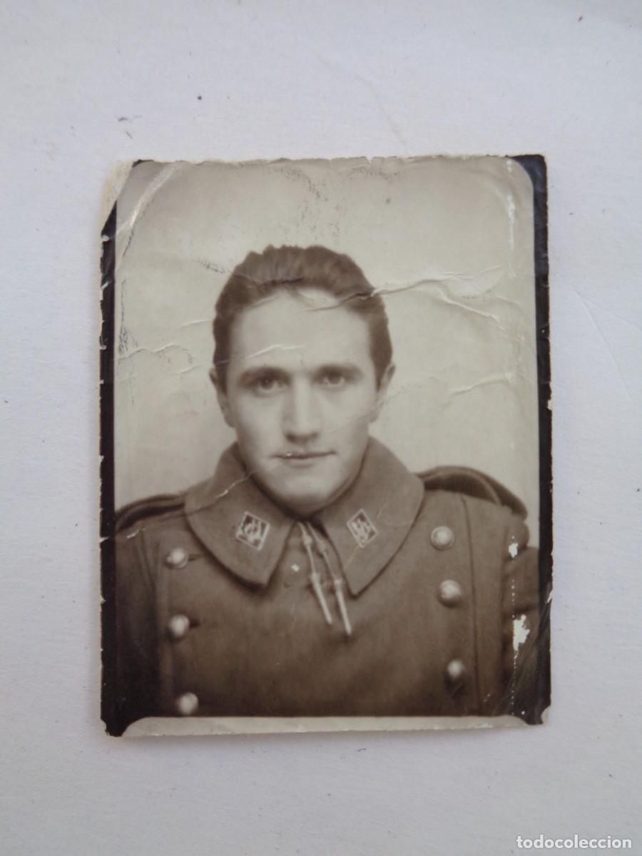 Fotograf&iacute;a antigua: FOTOMATON DE MILITAR CADETE DE LA ACADEMIA DE INFANTERIA CON ABRIGO Y CADETERAS