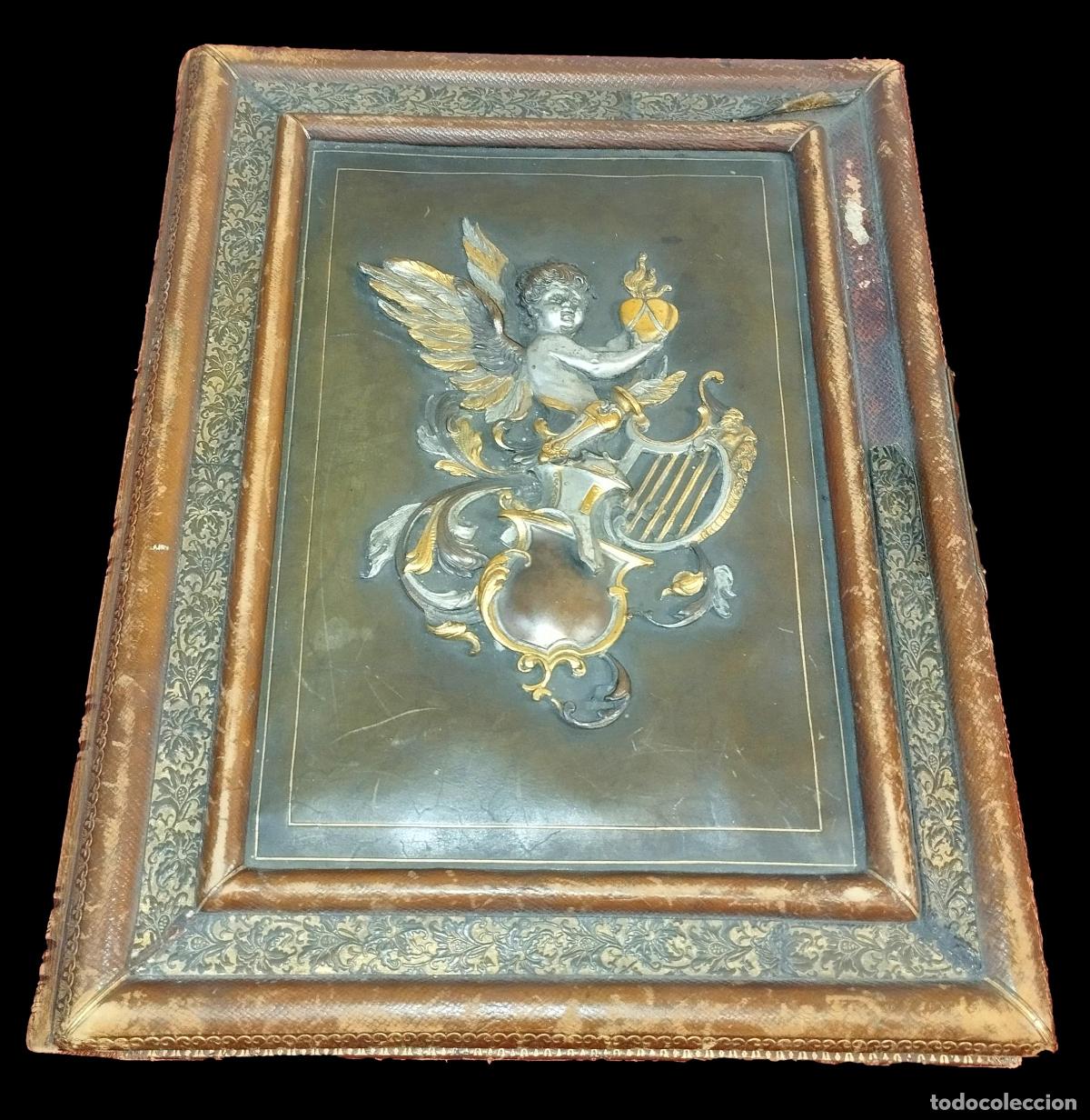 Antique Photography: ANTIGUO ALBUM FOTOGR&Aacute;FICO. CUERO Y METAL CHAPADO. CON FOTOGRAF&Iacute;AS ANTIGUAS. ESPA&Ntilde;A XIX