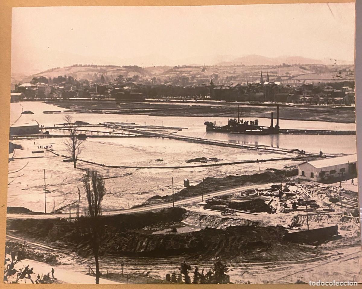 Fotograf&iacute;a antigua: ANTIGUA FOTOGRAFIA DE AVILES (ASTURIAS), CONSTRUCCION DE LA DARSENA DE SAN AGUSTIN, MUELLE DE ENSIDE