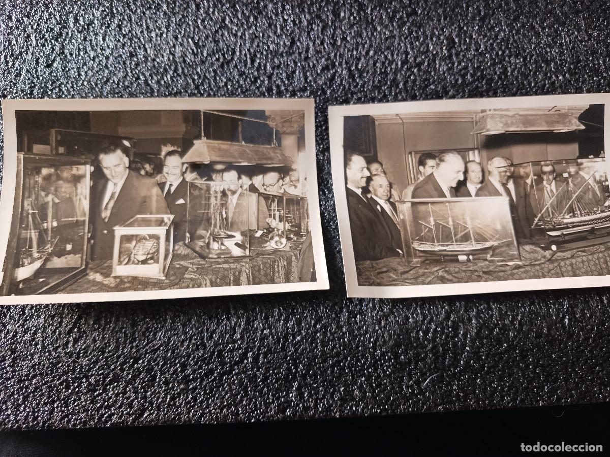 Fotograf&iacute;a antigua: 2 antiguas fotografias, exposicion en barcelona de miniaturas navales 1955