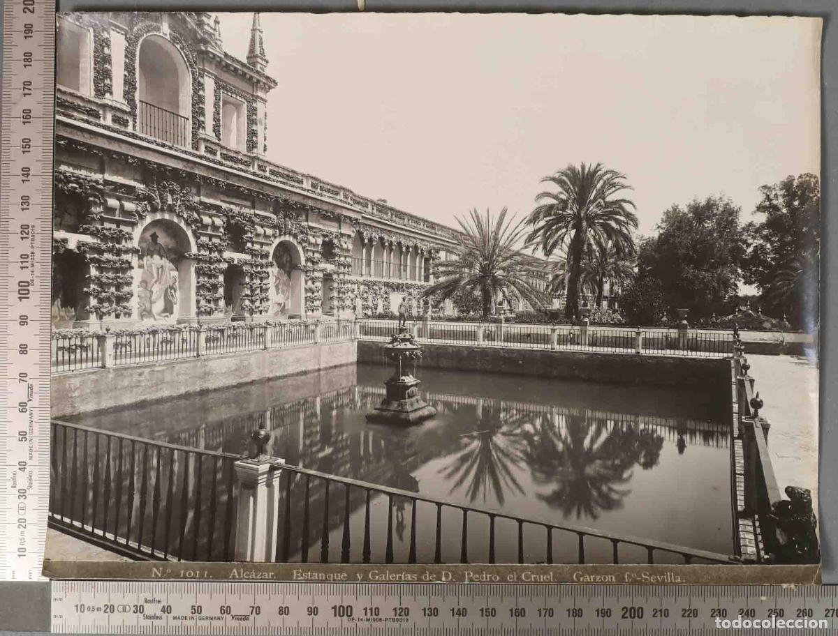 Antique Photography: FOTOGRAFIA. ALCAZAR ESTANQUE Y GALERIAS DE D PEDRO EL CRUEL RAFAEL GARZON SEVILLA