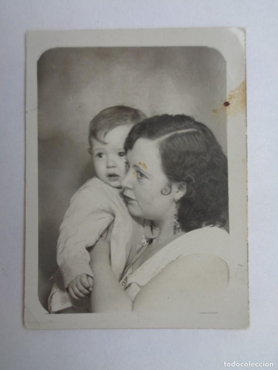 Fotografia antiga: FOTOMATON DE MADRE Y NI&Ntilde;O PEQUE&Ntilde;O , A&Ntilde;OS 30- 40