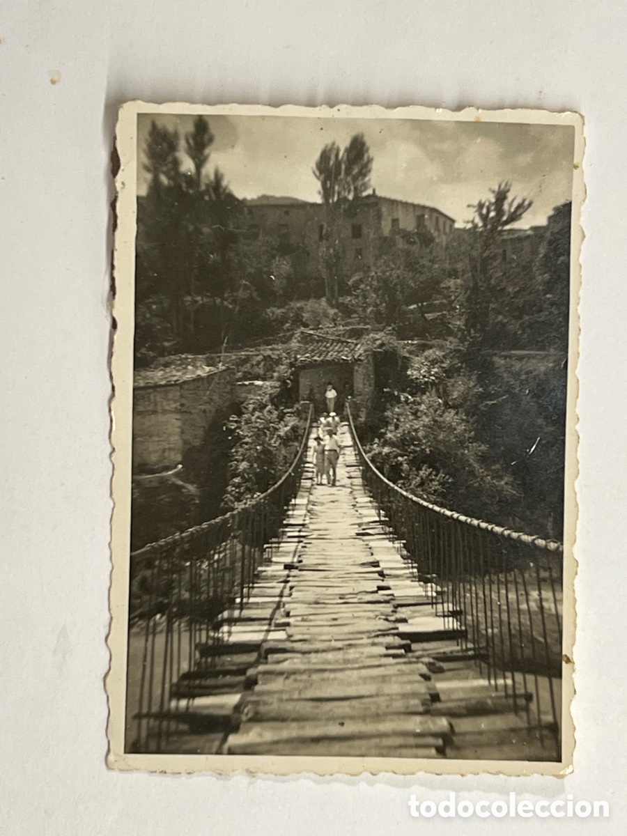 Fotograf&iacute;a antigua: CAMPOS DE ARENOSO (Castell&oacute;n) Fotograf&iacute;a Puente Colgante. Vista parcial. Julio de 1952