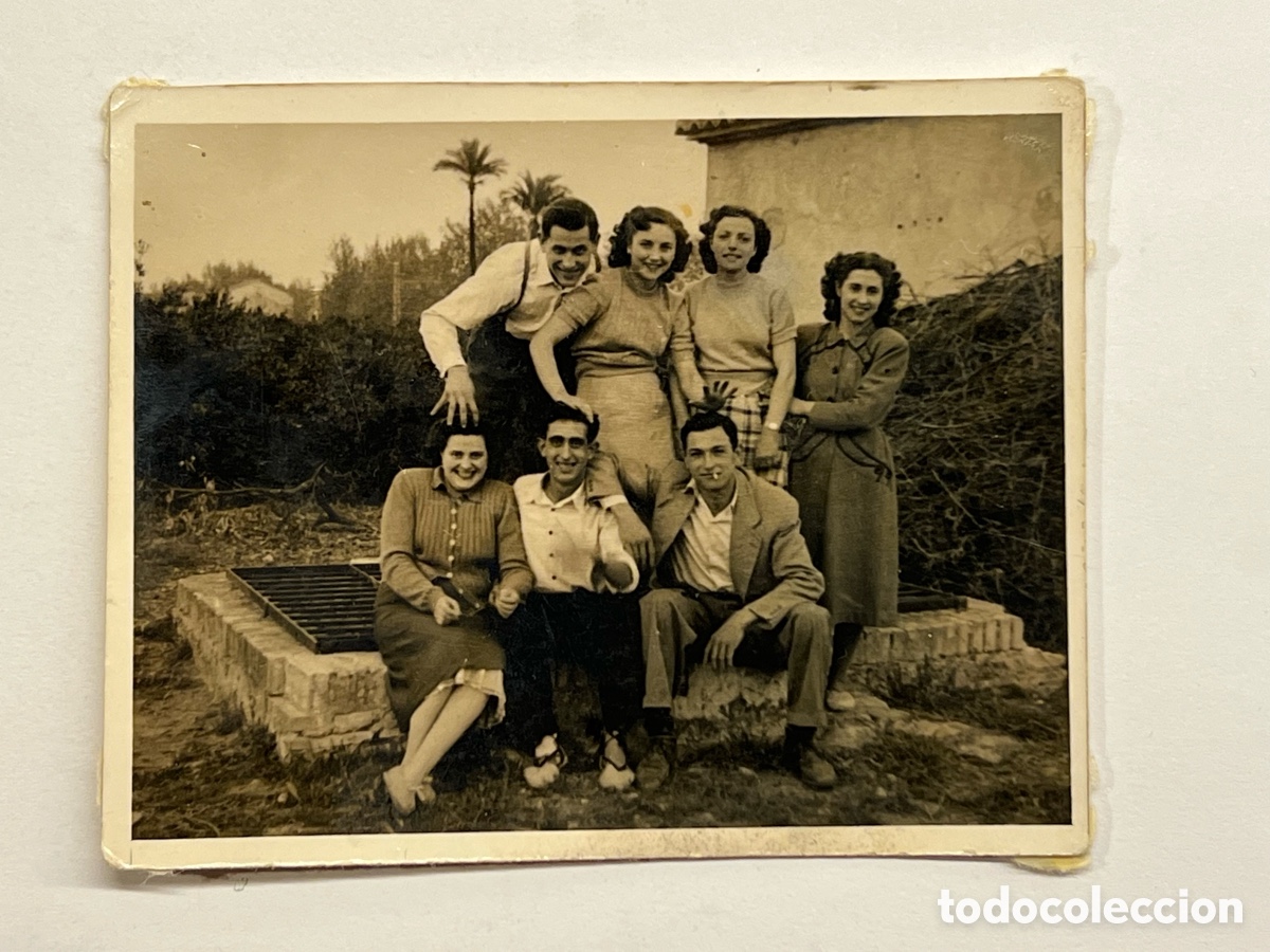 Fotografia antiga: ALCIRA (Valencia) Fotograf&iacute;a J&oacute;venes disfrutando de los aires de La Murta (h.1955?)