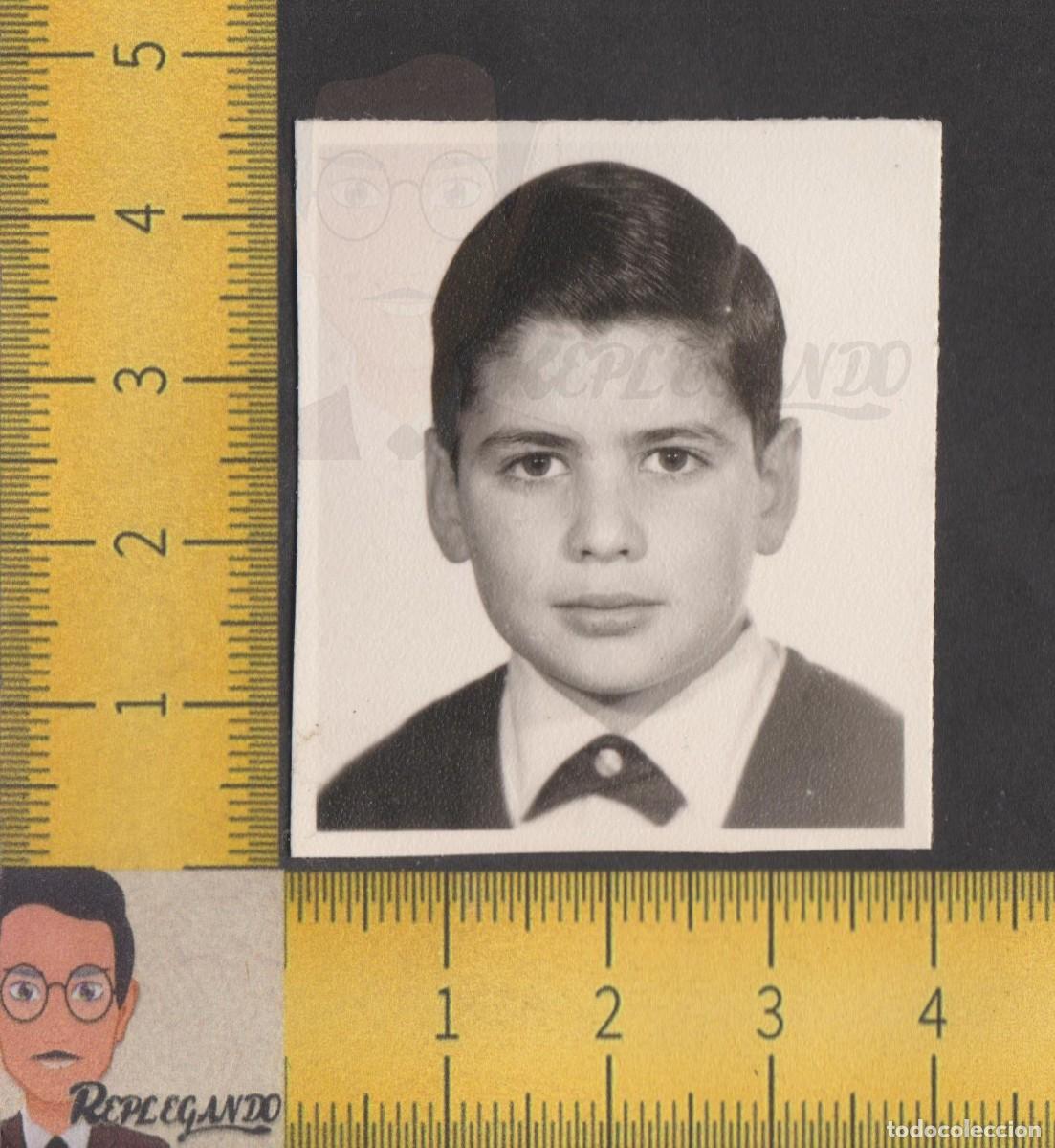 Fotografia antiga: FOTOMATON - NI&Ntilde;O REPEINADO DE GRANDES OJOS - FOTO ANTIGUA TIPO CARNET - PHOTOMATON A&Ntilde;OS 60