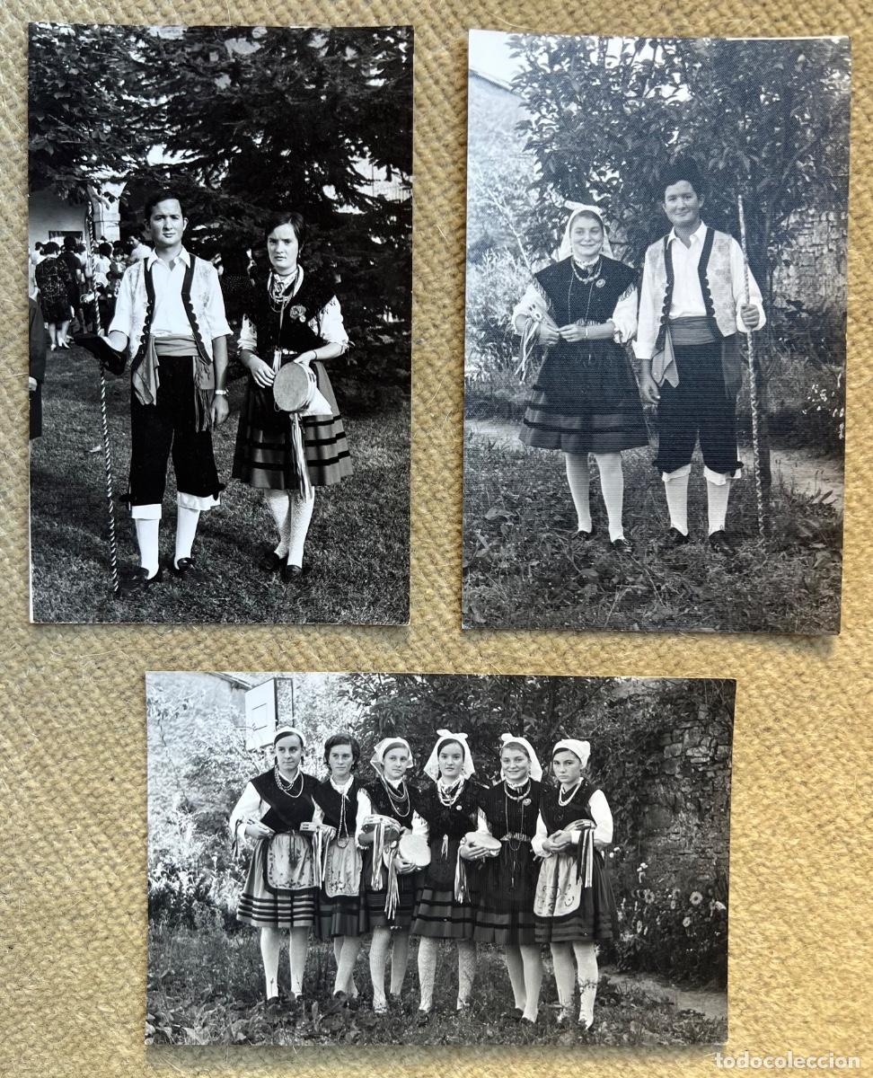 Fotograf&iacute;a antigua: Lote 3 fotograf&iacute;as j&oacute;venes Traje Regional Asturiano - Foto Pipo (Villaviciosa - Asturias) - A&ntilde;o 1970