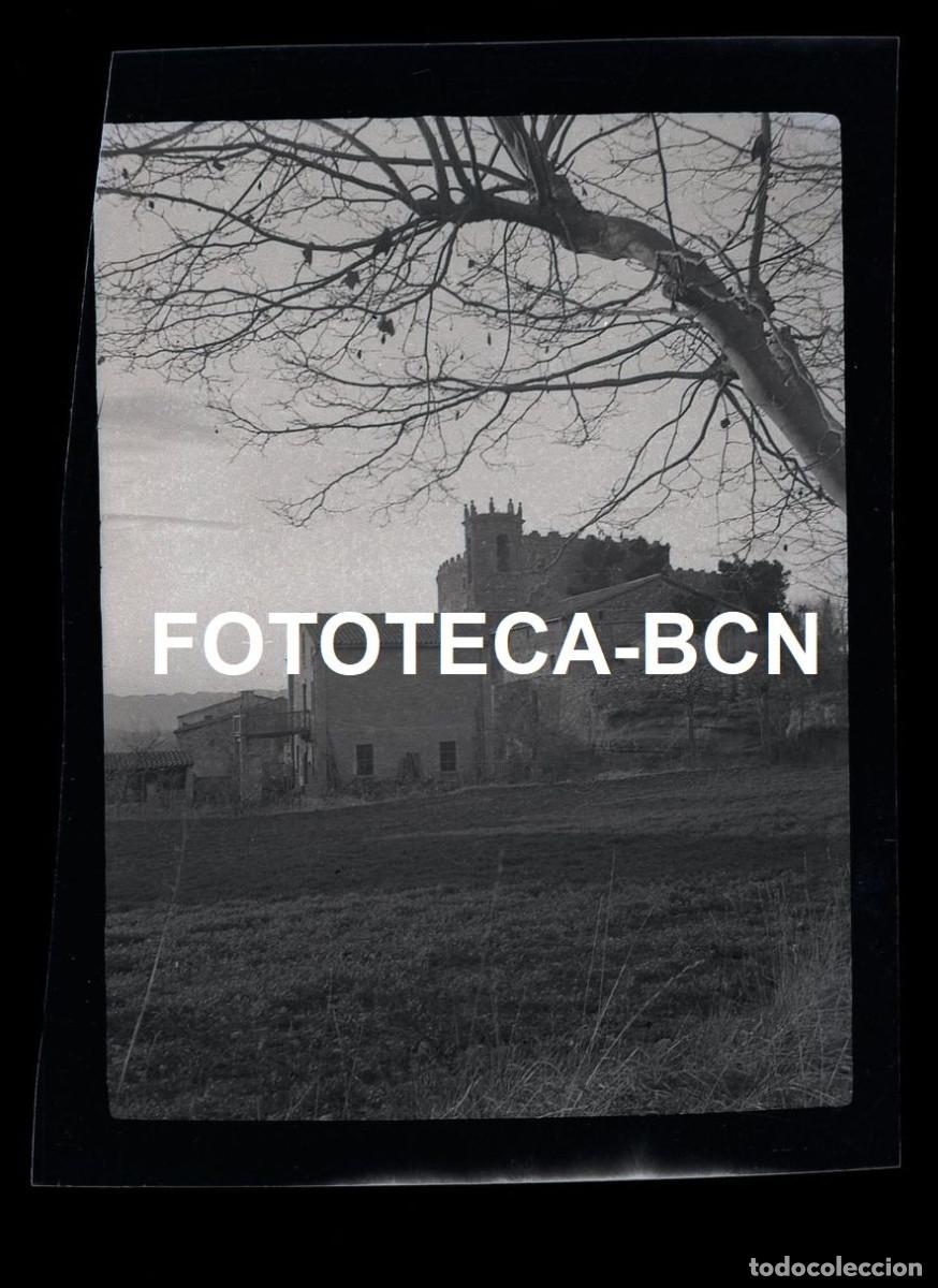 Antique Photography: NEGATIVO LA TORRE DE CLARAMUNT VISTA DE LA POBLACION A&Ntilde;OS 40