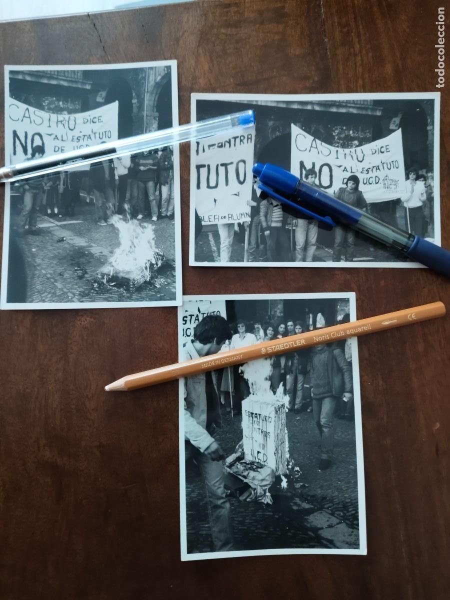Fotografia antica: 3 fotograf&iacute;as rechazo de Castro a Estatuto de UCD. Originales.