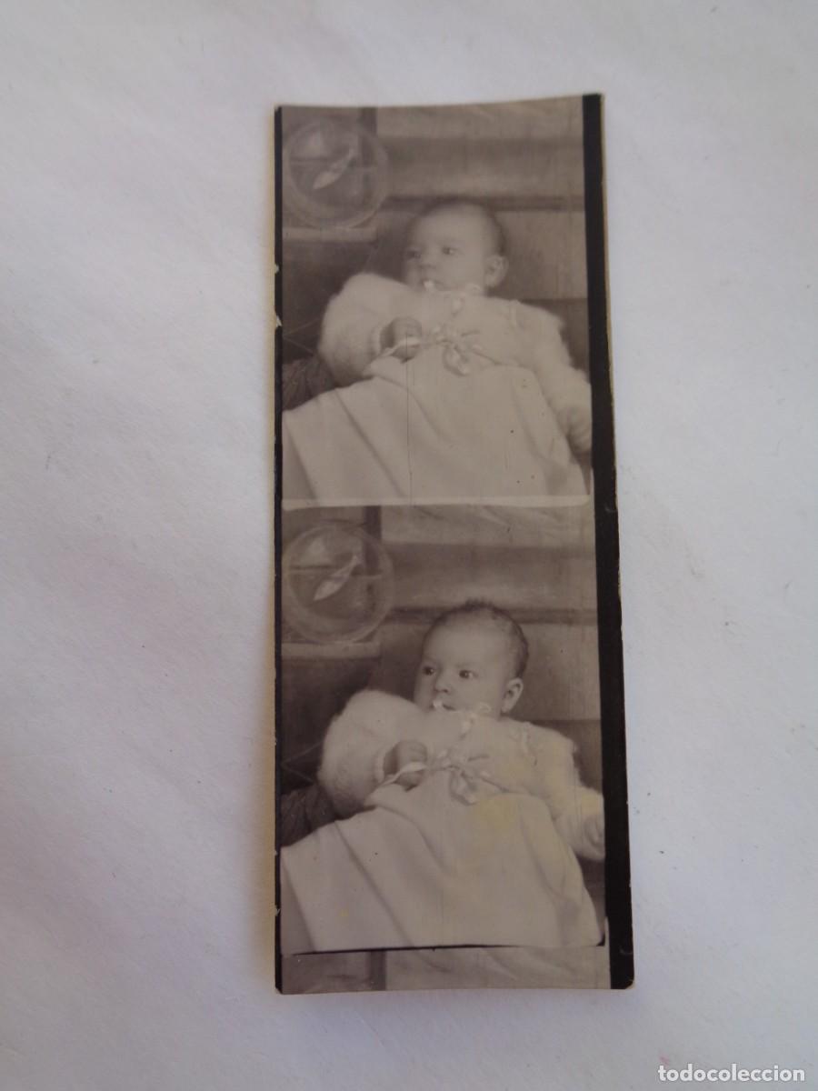 Fotograf&iacute;a antigua: FOTOMATON DE BEBE Y FONDO DECORADO CON PECERA , LOTE DE 2 FOTOS . A&Ntilde;OS 30