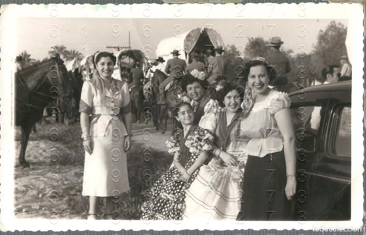 Fotograf&iacute;a antigua: ROMERIA DEL ROCIO FOTOGRAFIA MERCEDES VECINO PEPE VAQUERO ARCHIVO 14X8 LM56