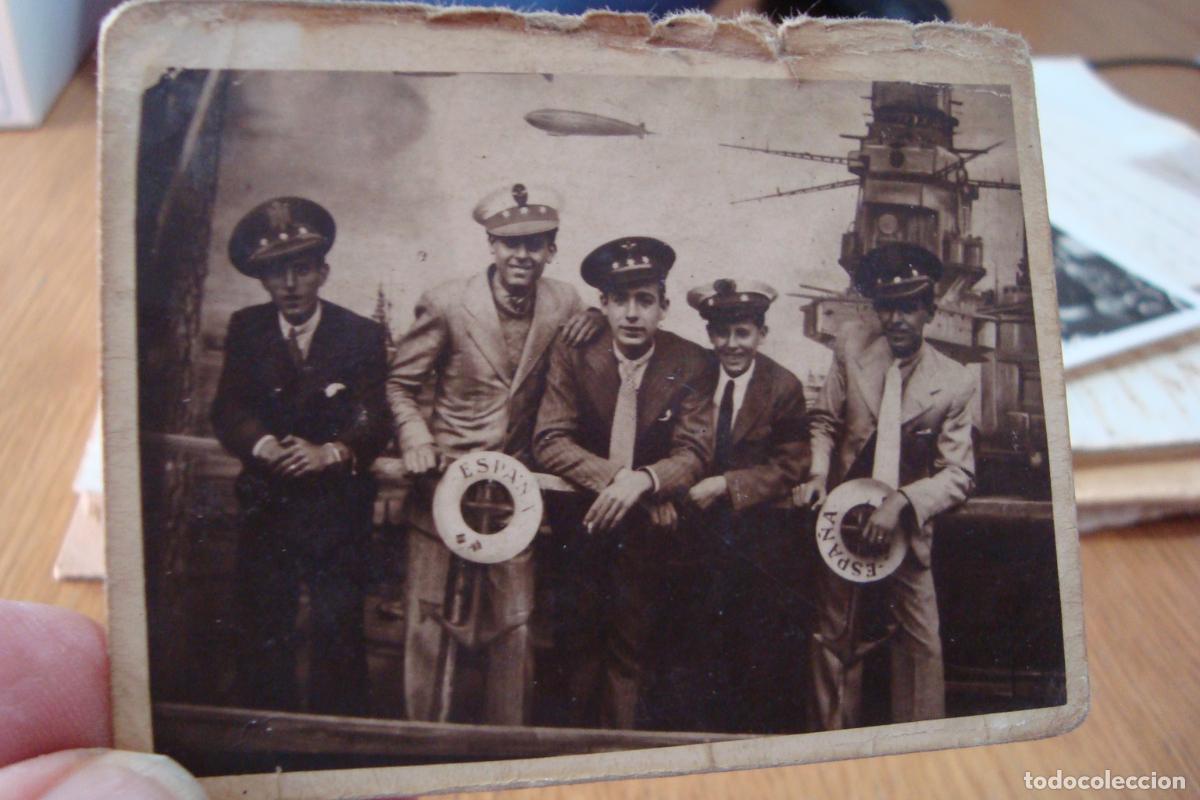 Alte Fotografie: ANTIGUA FOTOGRAFIA MINUTERO DE CHICOS UNIFORME MARINA. FERIA ABRIL SEVILLA 1942