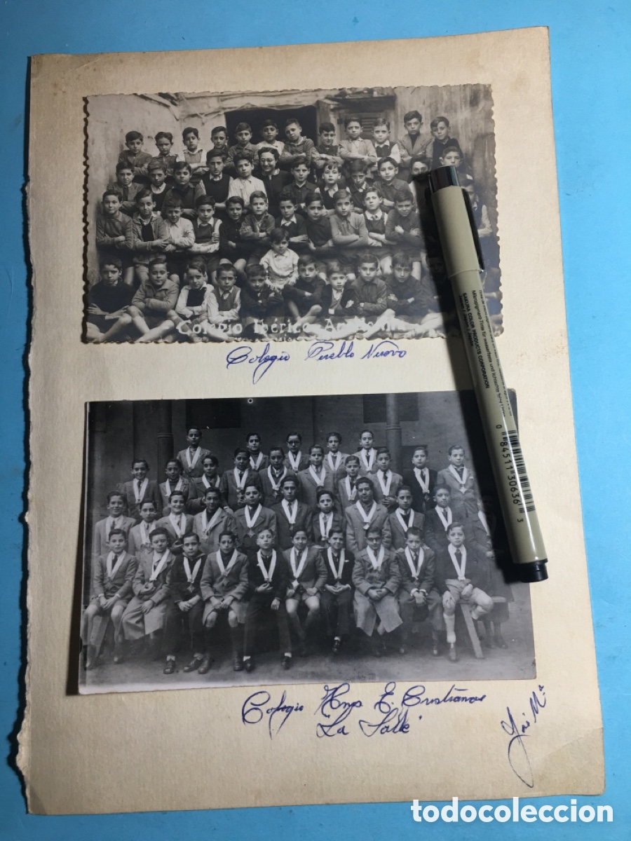 Fotograf&iacute;a antigua: 50&acute;s ca. HOJA ALBUM 3 FOTOS COLEGIO IB&Eacute;RICO PUEBLO NUEVO, LA SALLE, MUJERES CHICOS Y 1&ordf; COMUNI&Oacute;N