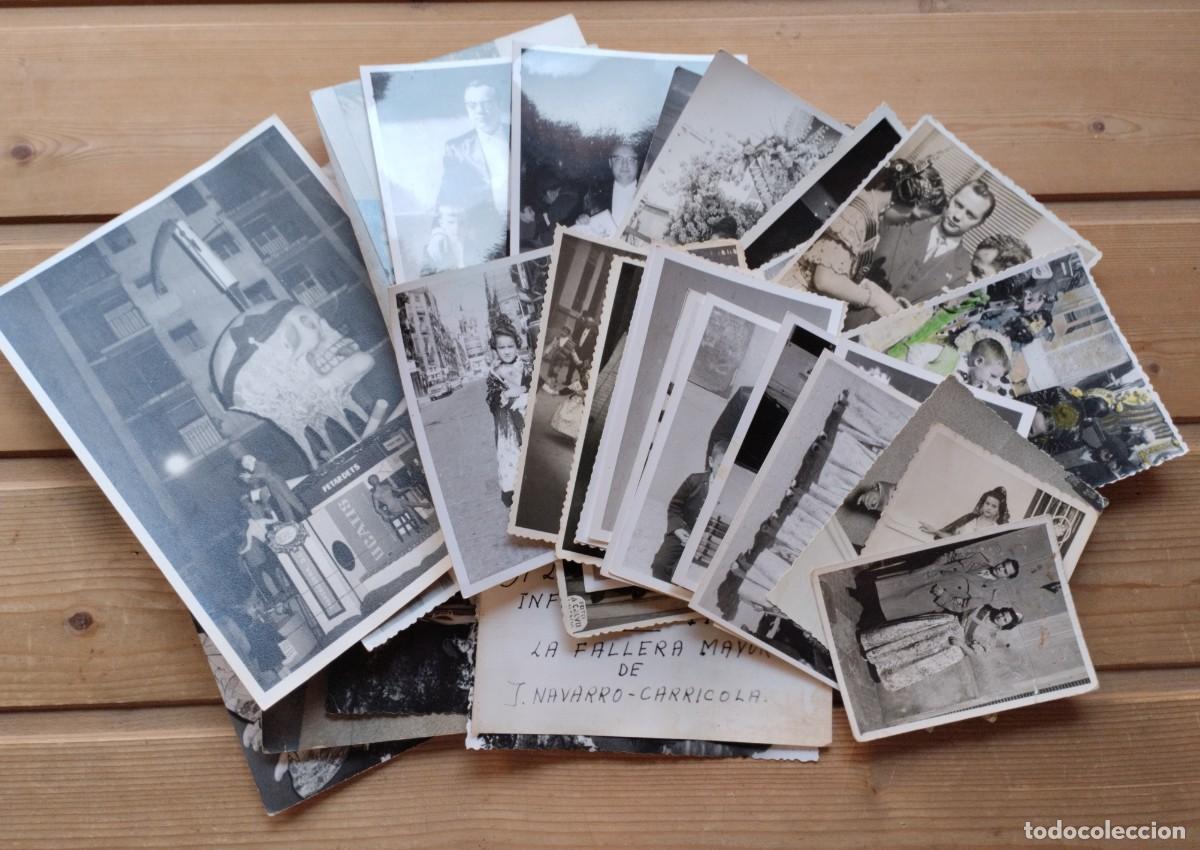 Fotografia antica: Lote de fotograf&iacute;as antiguas de familia valenciana fallera. A&ntilde;os 50-70. Falla J. Navarro - Carricola