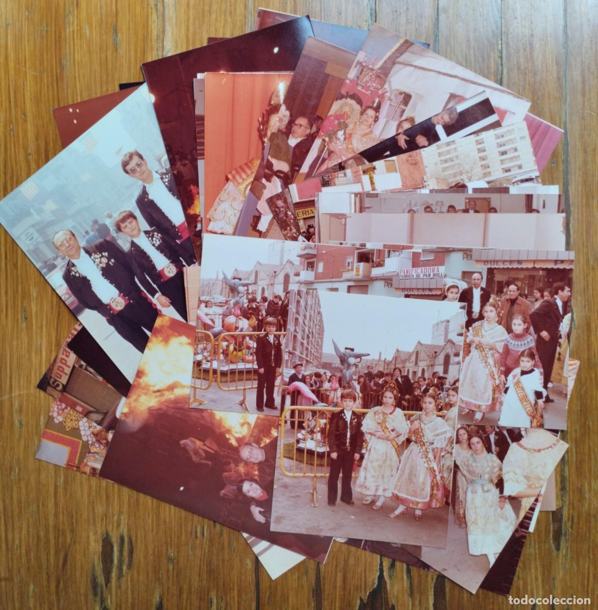 Fotograf&iacute;a antigua: Lote de fotograf&iacute;as antiguas de familia valenciana fallera. A&ntilde;os 80. Falla J. Navarro - Carricola